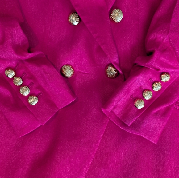 Veronica Beard Hirsh Pink Linen Dickey Jacket Blazer Size 00 - Picture 11 of 12